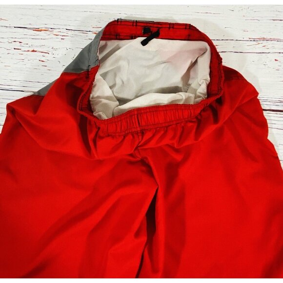 Ocean Pacific OP Swim Shorts Boys Sz Large 14/16 Summer Red Black Pool Pockets - Picture 7 of 7
